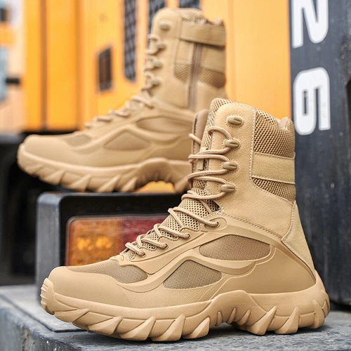 Mens Tactical Hiking Boots Military Combat Army Desert Camo Shoes Trainers // - Picture 7 of 15