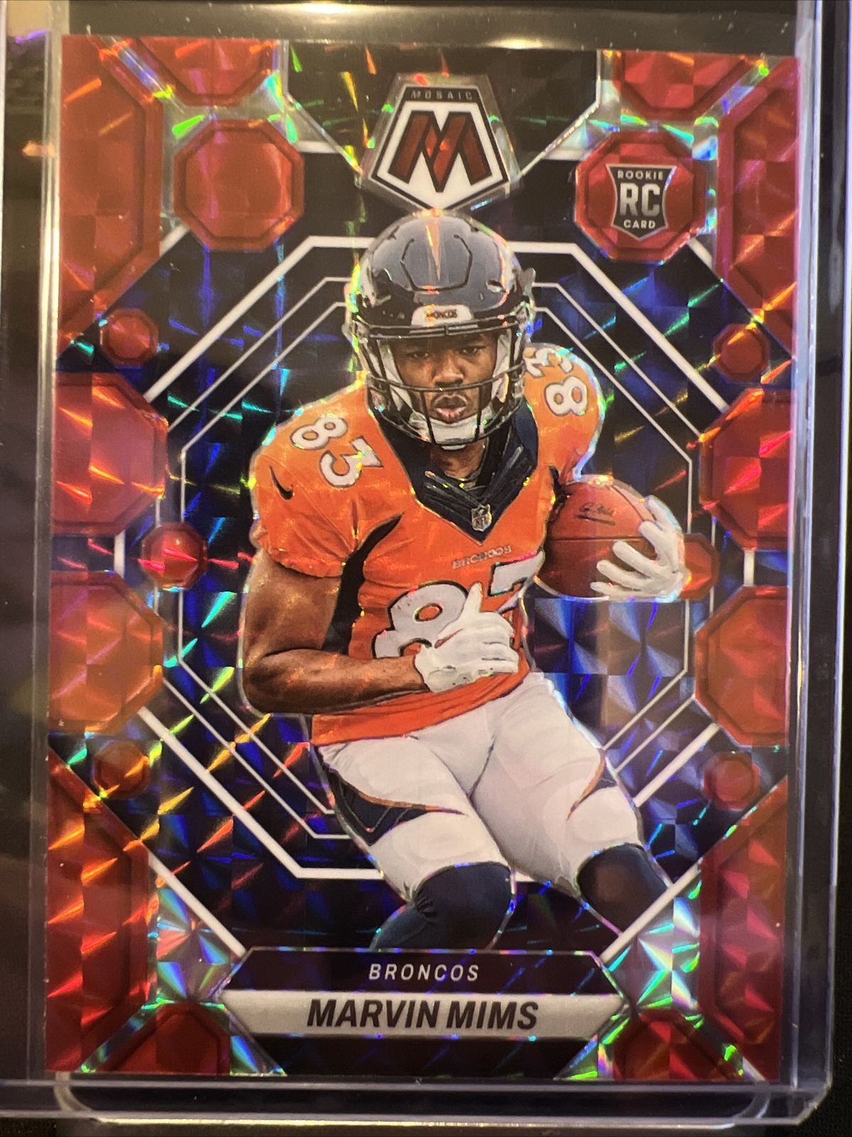 2023 Panini Mosaic Marvin Mims Red Mosaic Prizm Rookie RC Broncos #346