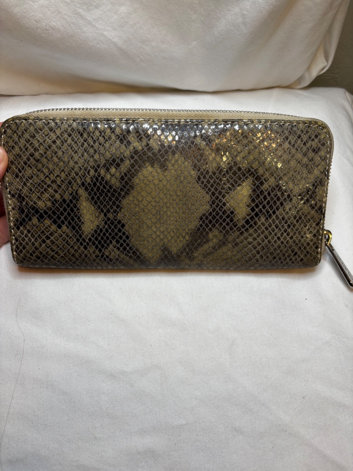 Michael Kors Jet Set Python Pattern Leather Zip A… - image 2