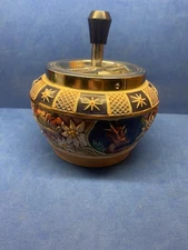 Vintage, ￼Spin Top Ashtray ( Chrome Ceramic / Stamped) GERZ - West Germany #21