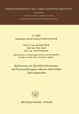 Manfred Weck | Bestimmung von Getriebeverform...