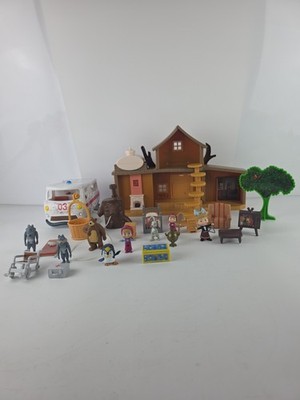 Mascha und der Bär 2-stöckiges Haus mit Figuren, Zubehör & Sounds großes Konvolut