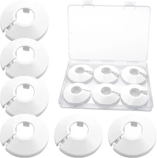 6Pcs Fit 1/2 Inch Flange Water Pipe Cover Decoration, 16Mm(5/8") Plastic PP Escu