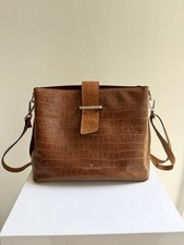 Borsa Chiara Ferretti in pelle italiana - Croc goffrato - marrone