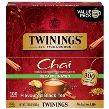 Twinings Decaffeinated Chai Individually Wrapped Bags, 100 Count Pack of 1