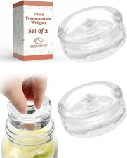 Fermentation Weight Set of 2 Easy Grip Glass Weights for Wide Mouth Mason Jars 