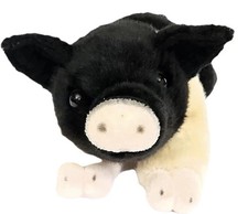 Miyoni Pig Plush Stuffed Animal Black Beige Soft Toy By Aurora 11