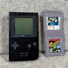 Nintendo Game Boy Pocket Handheld Game Console MGB-001 Black W/ Pool & Frogger