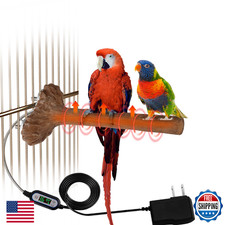 Heated Bird Perch Birdcage Heater Birds Warmer for Cage Adjustable Temperature W