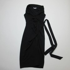 Grace Karin Black Wrap Dress US 6 UK 8 EU 36 Sleeveless Midi Length Stylish