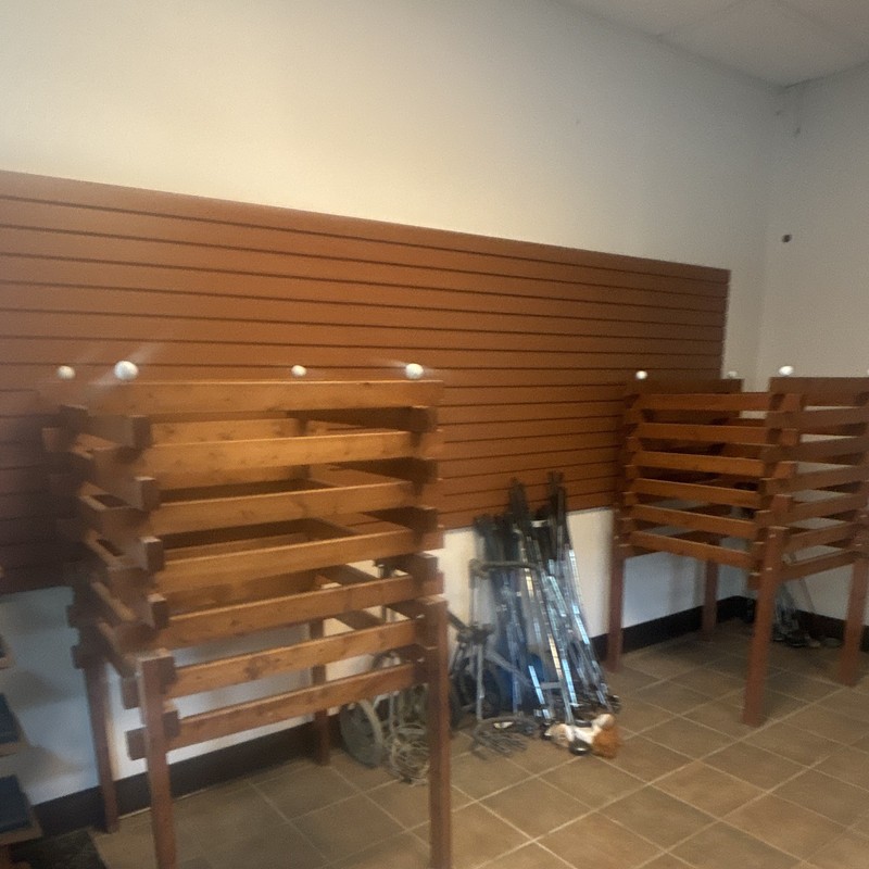 Shelving each Unit Holds 12 Sets of Golf Clubs 60in H. Pick up only. Owensboro