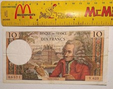 1970 France 10 Francs Note; Pick 147c *Voltaire*