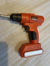 Black  Decker Pretend Play Tool Plastic Orange Drill Working Spins Light
