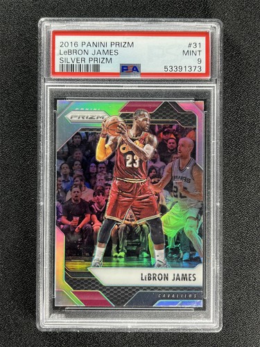 2016-17 Panini Prizm Lebron James #31 Silver Prizm Cavaliers PSA 9 MINT