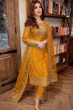Pakistani Yellow Kameez Salwar Readymade Indian Suits Party Bollywood Wedding