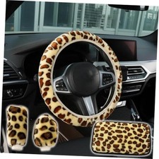 4-piece Fuzzy Steering Wheel Cover For Women Girls Accmor Universal Fit 15
