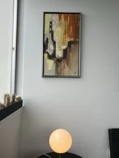 vintage abstract painting mid century modern MCM Oil 60s