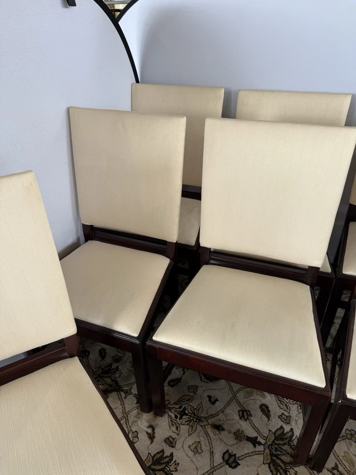 Raro Juego de 8 Sillas de Comedor Thomas O'Brien Diseñadas con Muebles de Nogal Foto 4 de 4