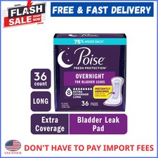 Poise Overnight Incontinence  Postpartum Pads for Bladder Leaks, 8 Drop Extra