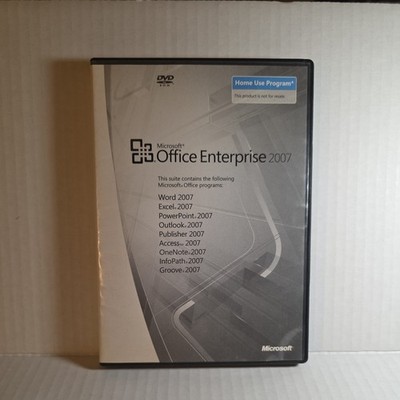 Microsoft Office Enterprise 2007 Software VG w/Product Key Fst Ship