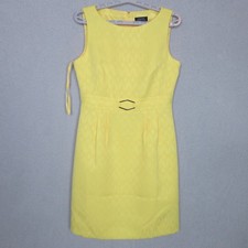 Tahari Arthur S Levine Sheath Dress Textured Belted Sleeveless Women's 6