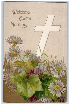 Malveru Chester Co. PA Postcard Easter Holy Cross Flowers Embossed 1909 Antique