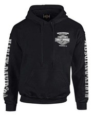 Harley-davidson Mens Lightning Crest Pullover Hooded Sweatshirt Black Harley-davidson Mens Lightning Crest Pullover Hooded Sweatshirt Black