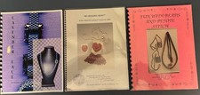 Lot of 3 Beading Pattern Books Necklace Amulet Bag Peyote Stitch Lavender Lace