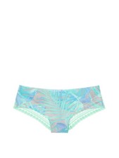 Victoria's Secret PINK No-Show Dot Lace Trim Cheekster Panty Green Palm