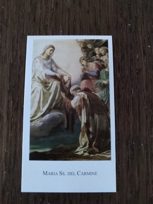 Madonna del Carmine, gift of Carmelite dress, Holy Card, Paco 18
