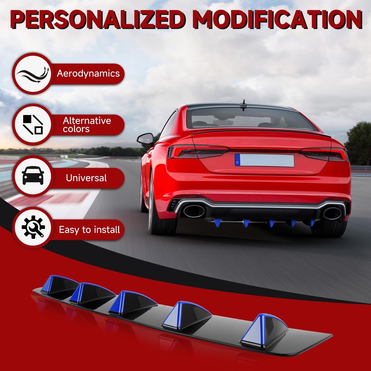 For Chevrolet Camaro SS LS LT Rear Diffuser Bumper Splitter
