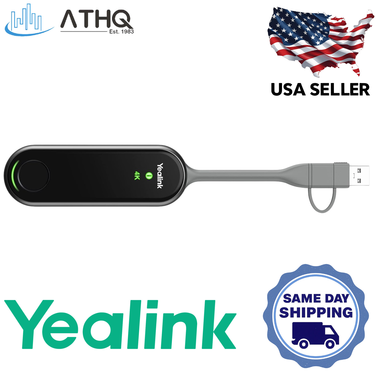 Yealink WPP30 Wireless Presentation Pod 4K USB-C BYOD Screen Sharing Teams&Zoom