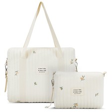 2pcs Quilted Diaper Bag Tote Set Multifunction Cotton Maternity Hospital Bag ...