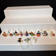Lot of 12 mini resin Halloween Ornaments - Pumpkins, Witches, Ghosts,  Bats