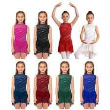 Girls Ballet Latin Leotard Dancewear Skirted Jazz Ballerina Lyrical Tutu Dress
