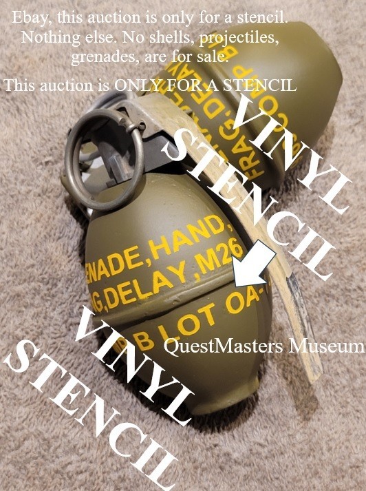 Vietnam Era U.S. M26 Hand Grenade VINYL STENCIL, Stencil 166 | eBay
