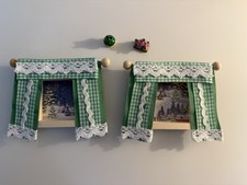 Melody Jane Puppenhaus-Küchengardinen Mit Schiene – Weiße Miniatur-Vorhänge Für Puppenhäuser Im Maßstab 1:12, Fensterzubehör