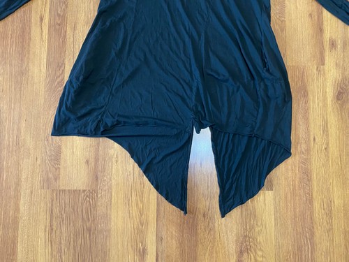 RUNDHOLZ DIP BLACK STRETCH THIN JERSEY ASYMMETRIC HIGH-LOW DRESS TUNIC-XL? - Picture 11 of 12