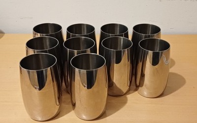 AMC Art Design 10er Trinkbecher Edelstahl Becher 18/10 Top Zustand