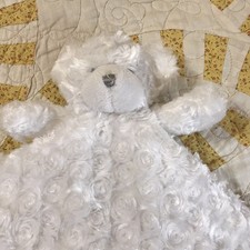 Bear White Swirl Blankets and Beyond Lovey Security Blanket Teddy Plush