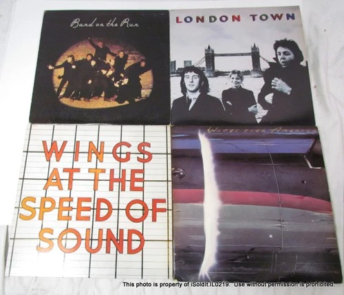 LOT 4 VTG PAUL MCCARTNEY & WINGS VINYL RECORDS LPs Band on the Run, Over America