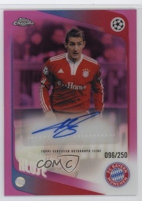 2025 Chrome UEFA Club Competitions Pink Refractor /250 Miroslav Klose Auto 0t9q