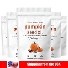 Pumpkin Seed Oil 3000mg  Saw Palmetto 300 mg  Prostate Support 180 Softgels