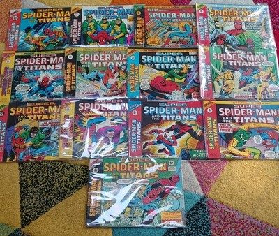 Super Spider-Man And The Titans Vintage British Marvel Comics Job Lot x 13 