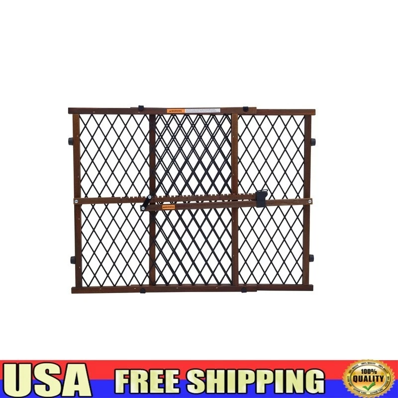 Baby Wooden Gate Adjustable Safety Durable Months Easy Install No Tools New