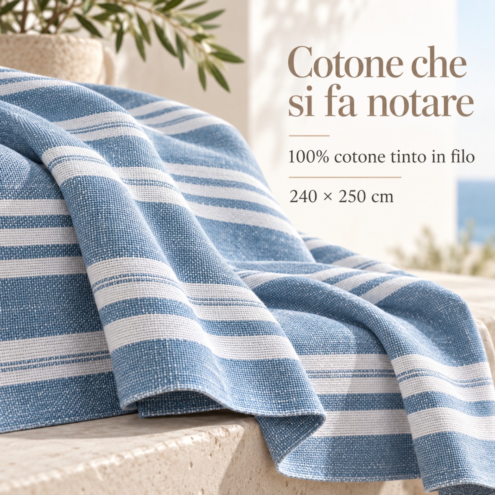 Telo Arredo Copritutto Fancy Home Maison 240x250 cm in 100% Cotone Tinto in Filo foto 2