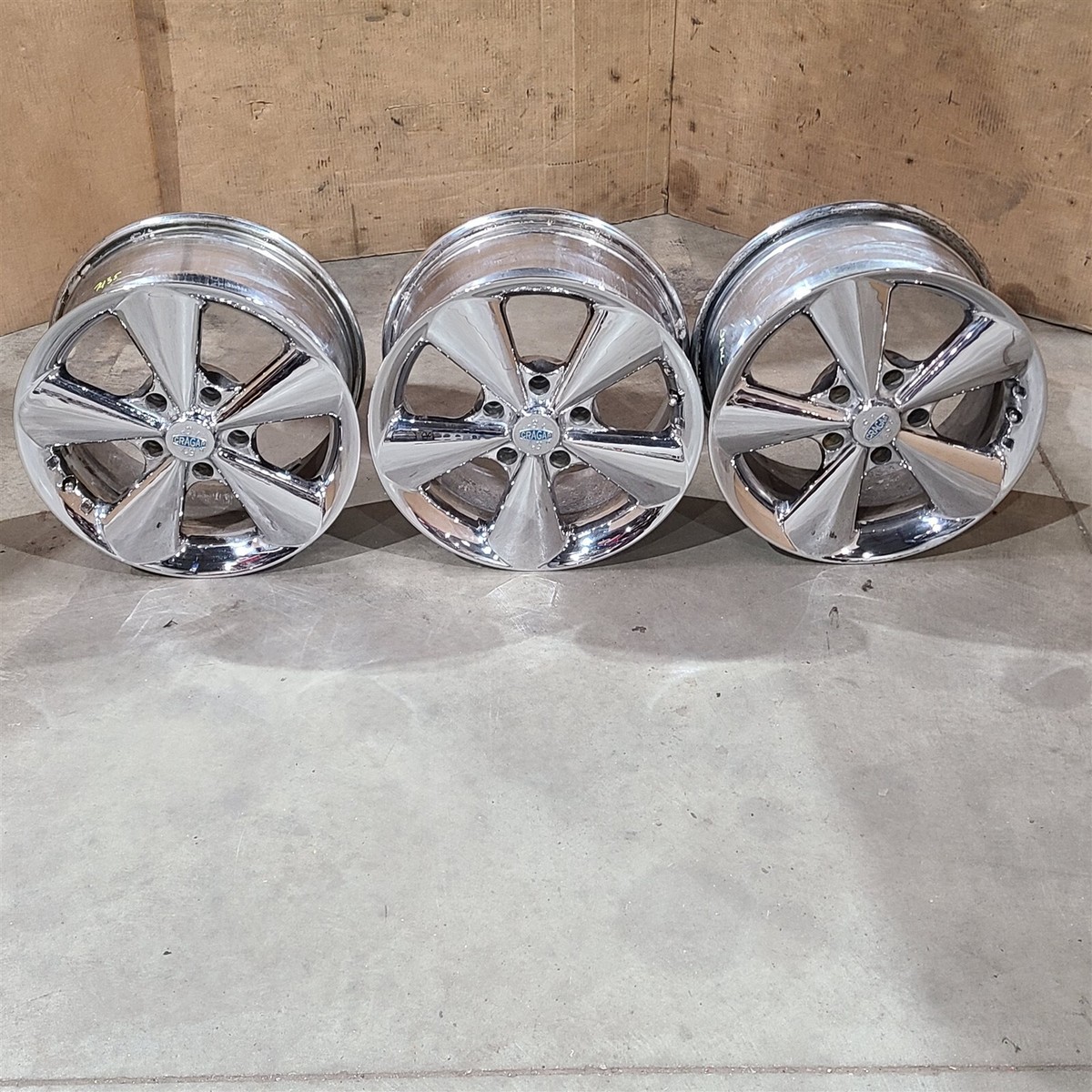 Cragar S/S 16x8 5 Spoke Chrome Wheel Set Wheels (3) for 1986