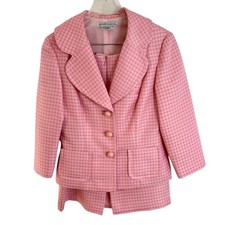 Set tuta donna vintage Maggie London mod gonna a pois taglia 12 rosa arancione