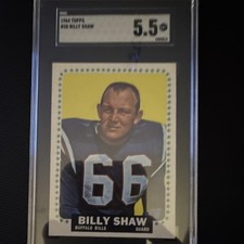 Topps 1964 Billy Shaw #38 Buffalo Bills SGC 5.5 Football Card