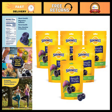 Dried Pitted Prunes - Unsweetened, Gluten-Free, Vegan, Low Fat - 6 Pack, 8 oz Po